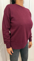Maglia paricollo over lurex bordaux griffai