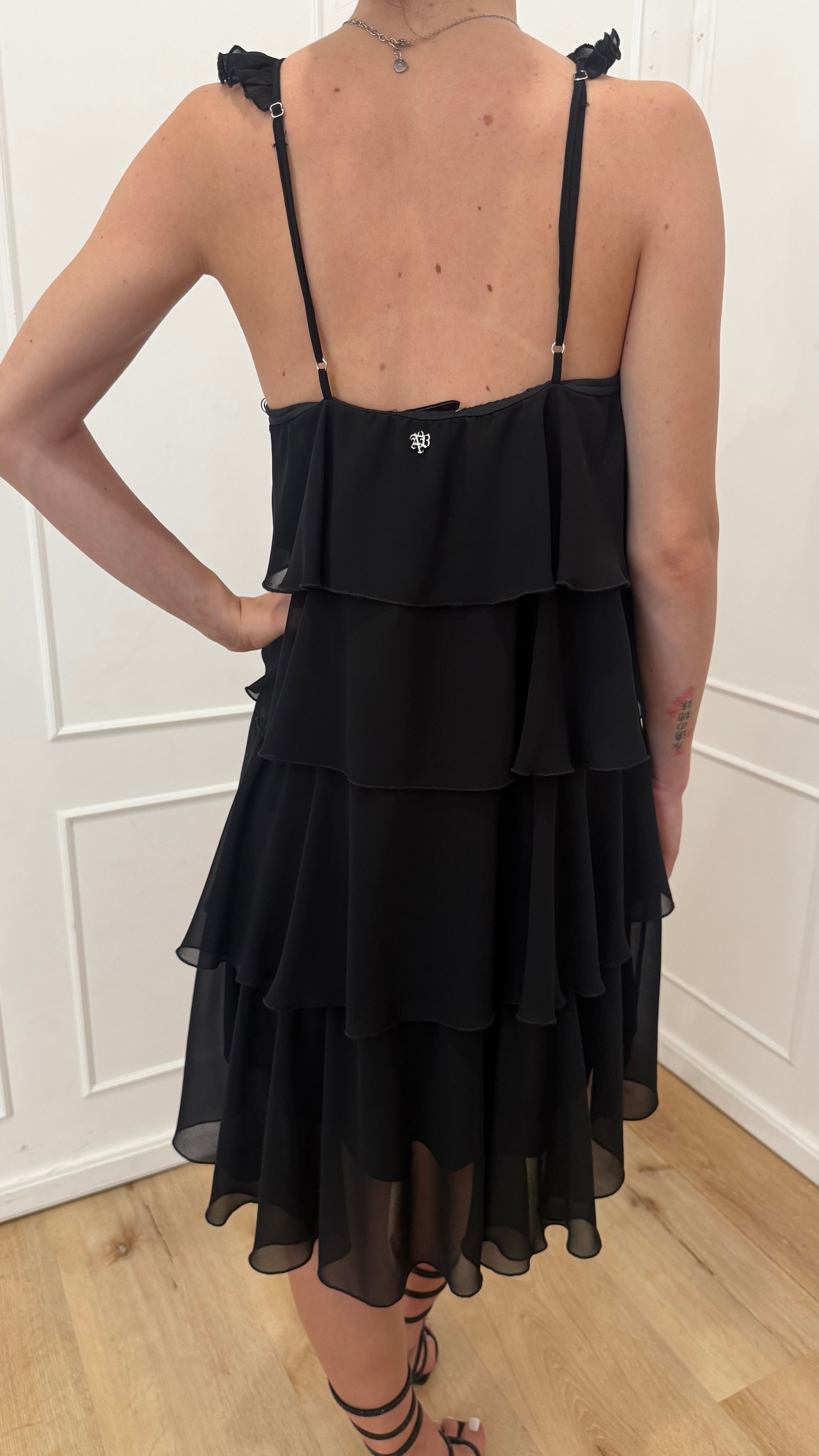 RIBBON DRESS TEODO NERO ANIYE BY