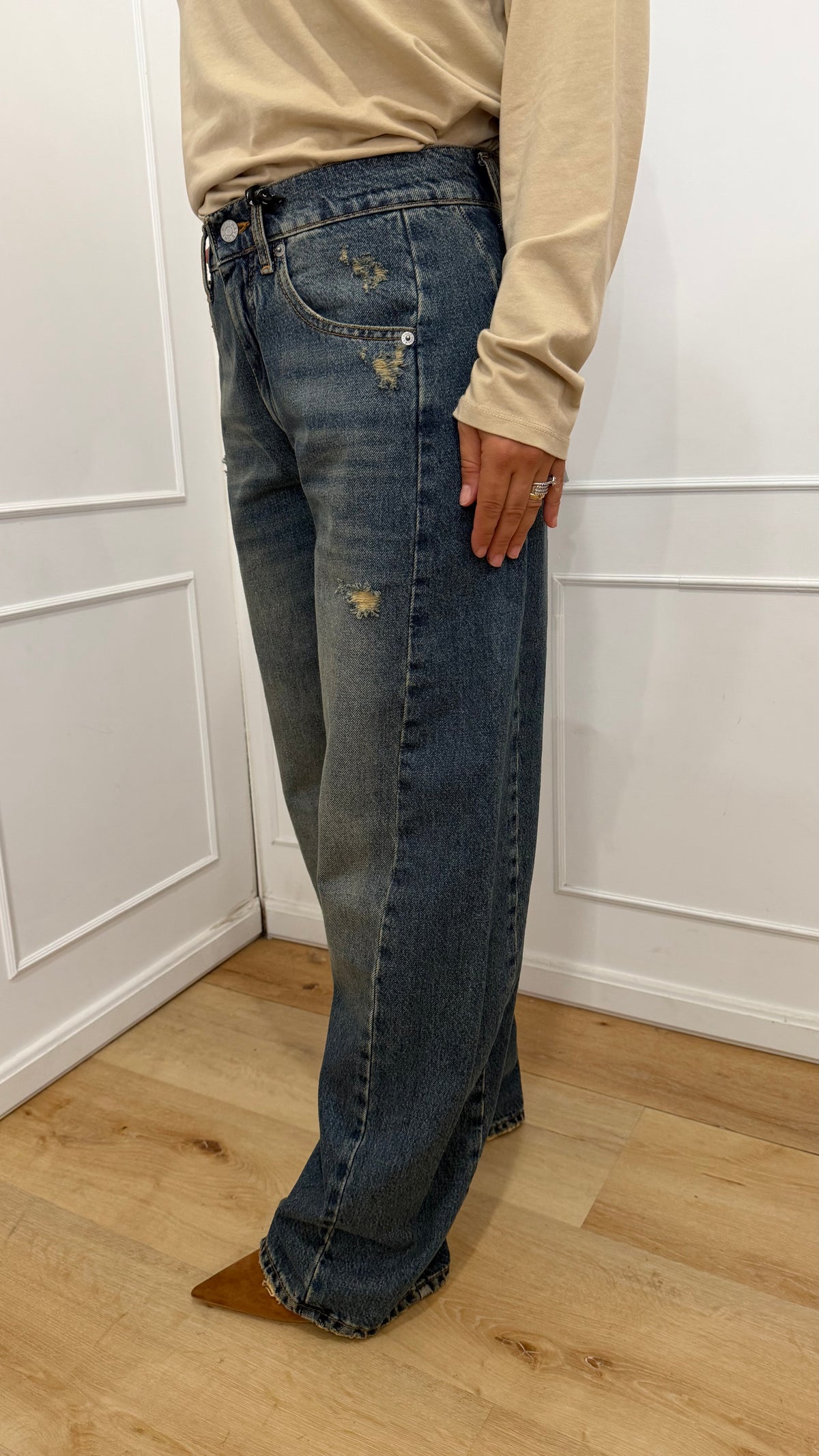 JEANS LUCY DENIM BLU CON ROTTURE HAVEONE