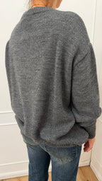 MAGLIA OVER GIROCOLLO E POLSI A SBUFFO GRIGIO HAVEONE