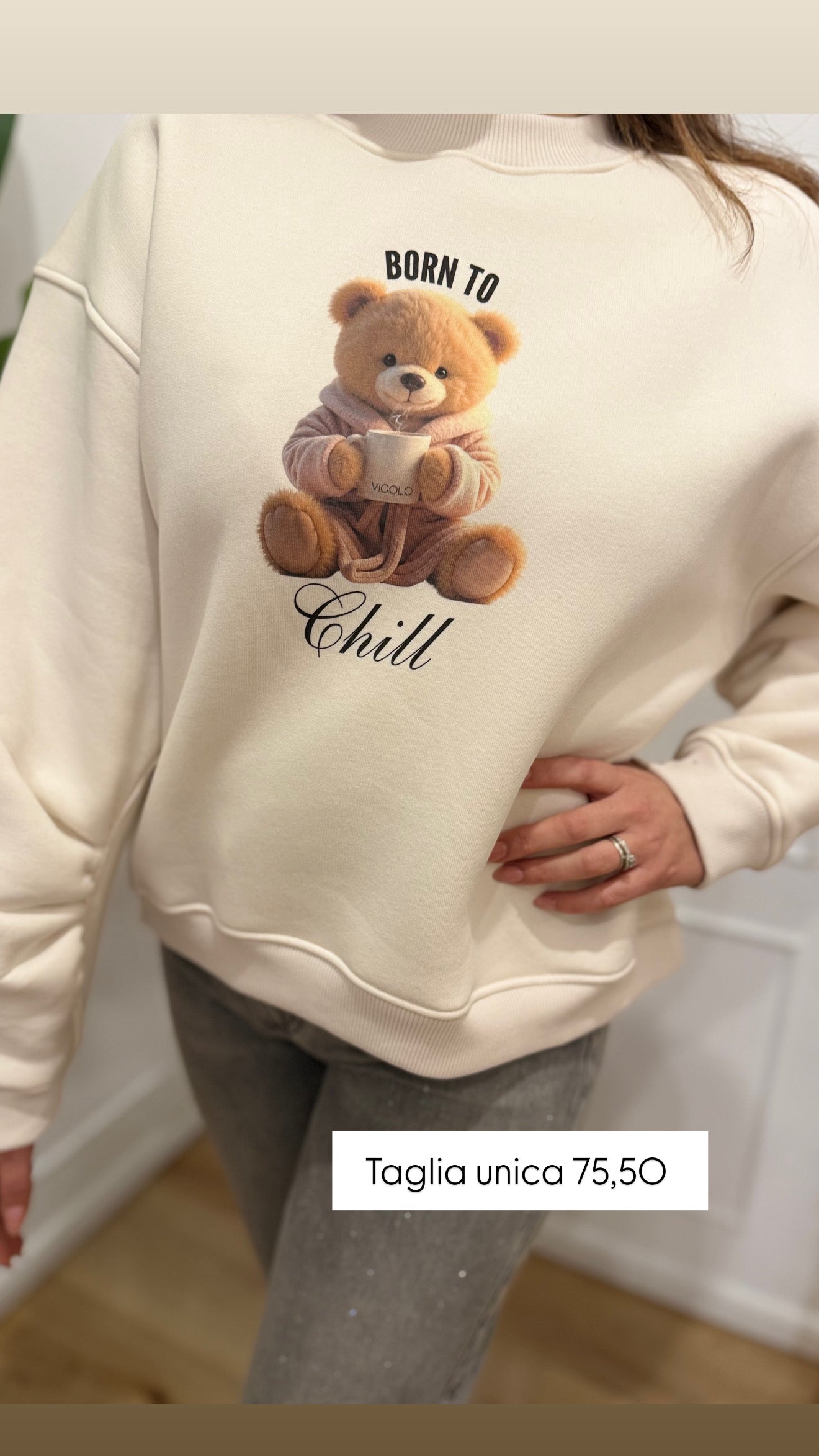 Felpa  orsetto panna vicolo