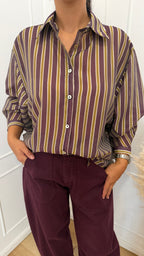 Camicia rigata melanzana susymix