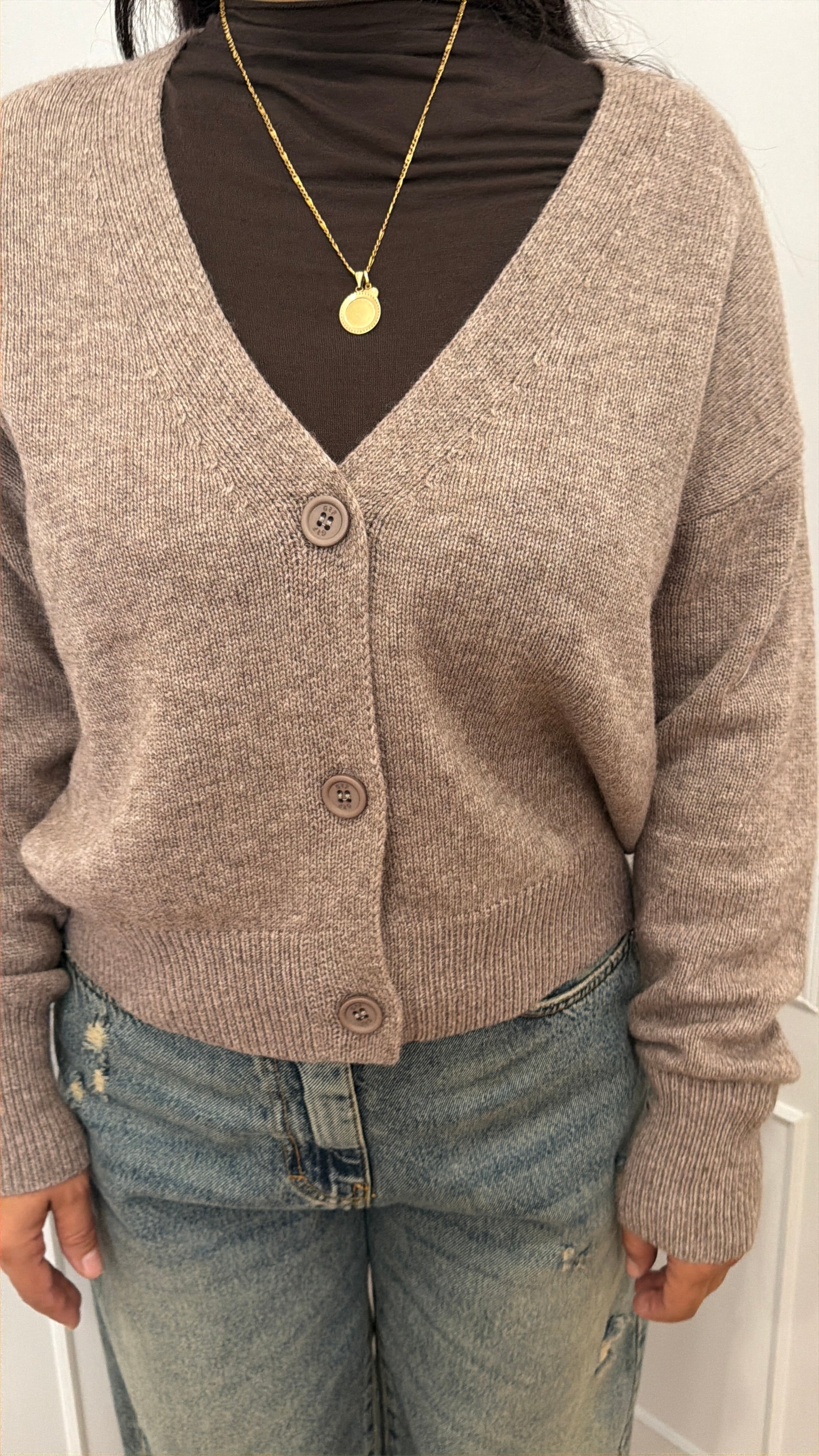 Cardigan tortora Cashmere Griffai