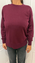 Maglia paricollo over lurex bordaux griffai