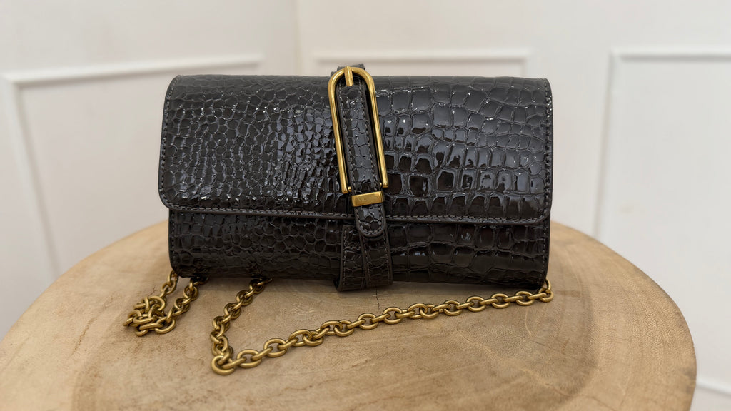 Borsa shibuya belted grigia  vicolo