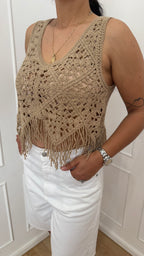Top crochet sabbia vicolo