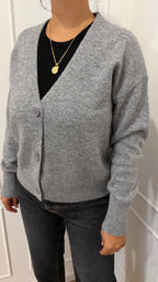 Cardigan grigio melange Cashmere Griffai