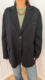 Cappotto corto in misto lana nero Vicolo