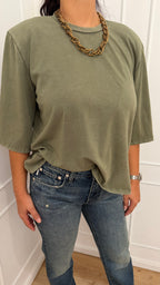 T-shirt verde con collana Susy Mix