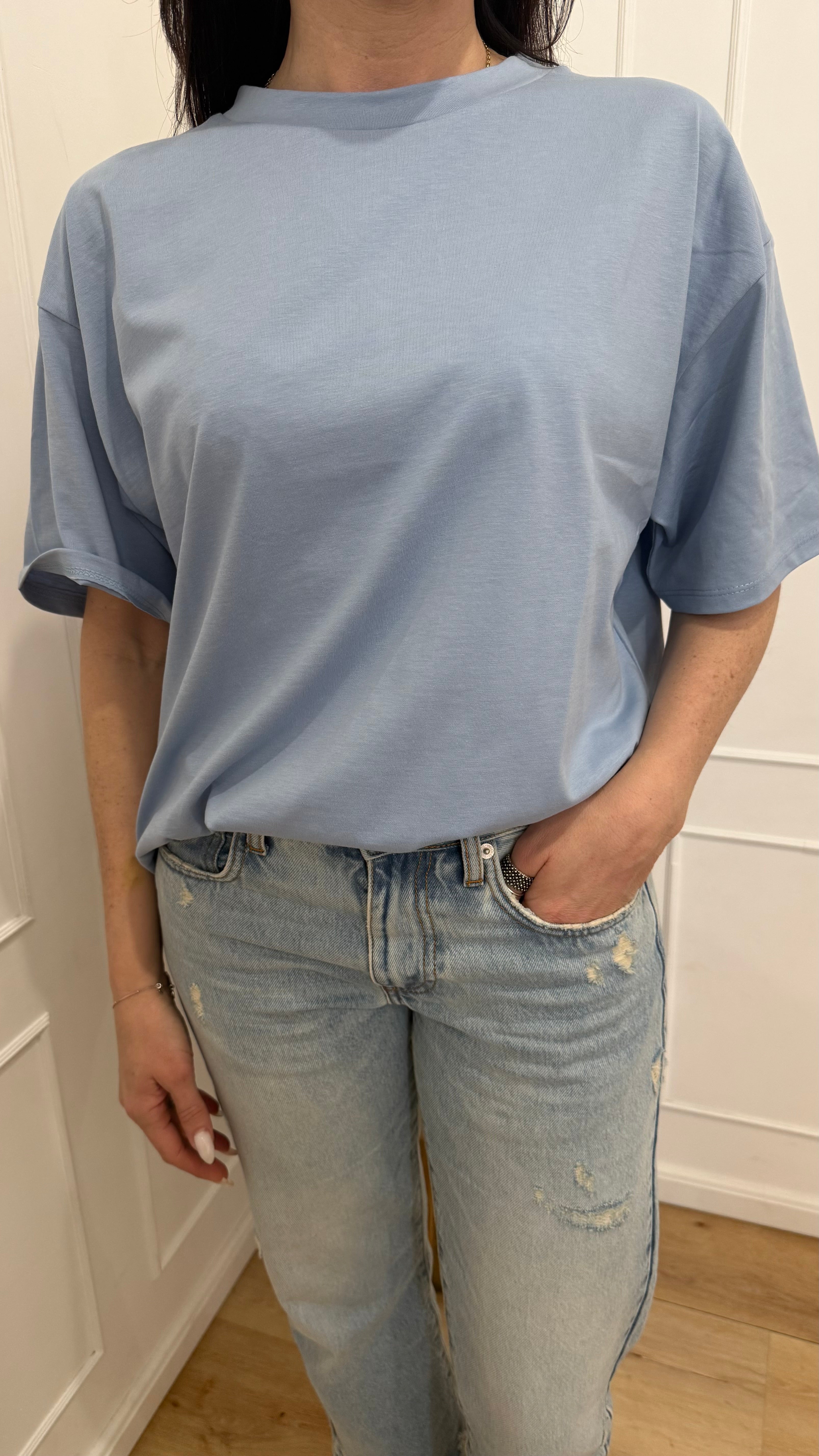 T shirt basica celeste Susy mix
