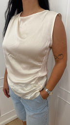 Top arricciato avorio Susy mix