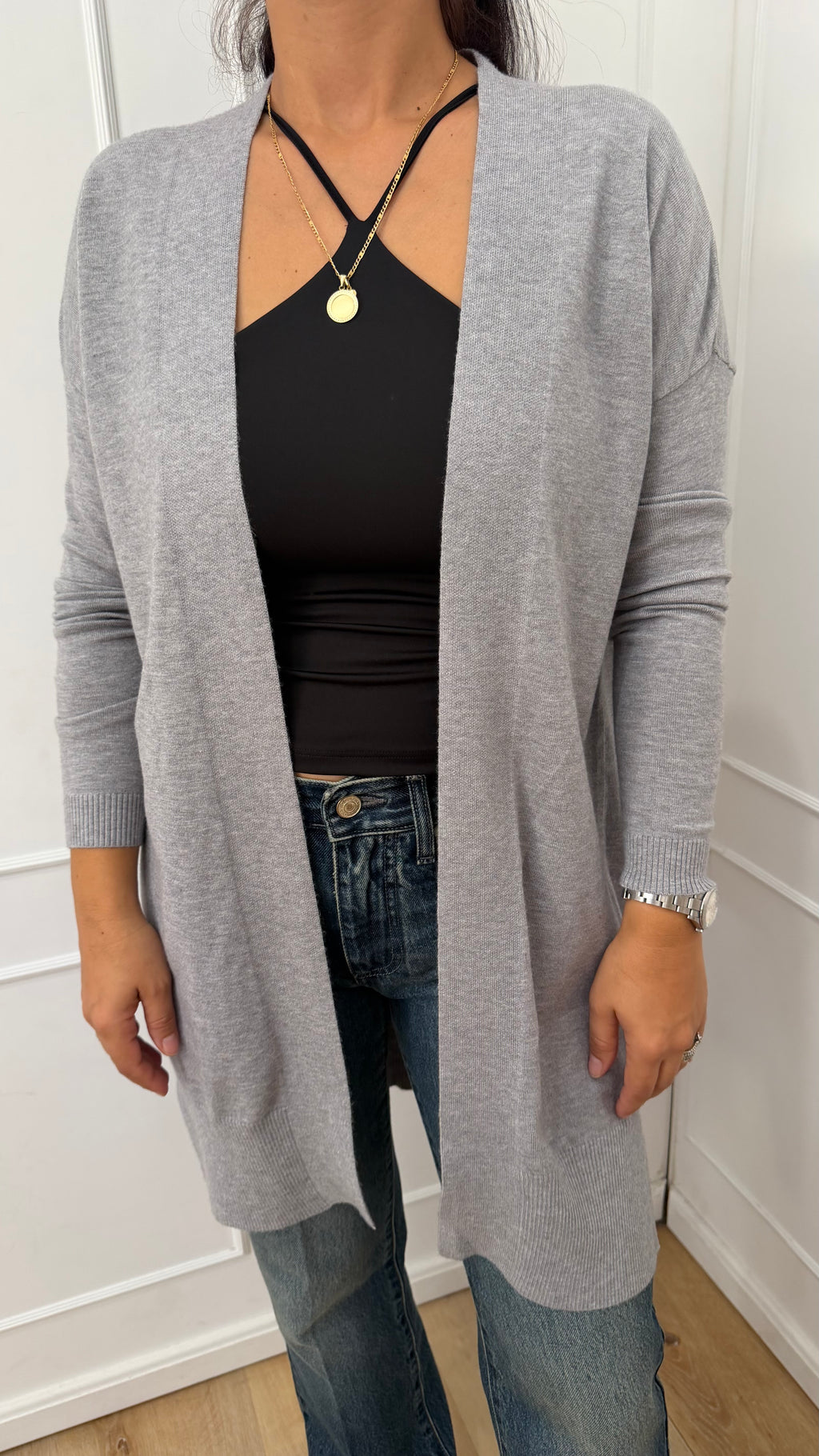 Cardigan Perla Lungo Basico Viscosa Griffai