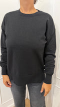 Maglia paricollo over lurex nero griffai
