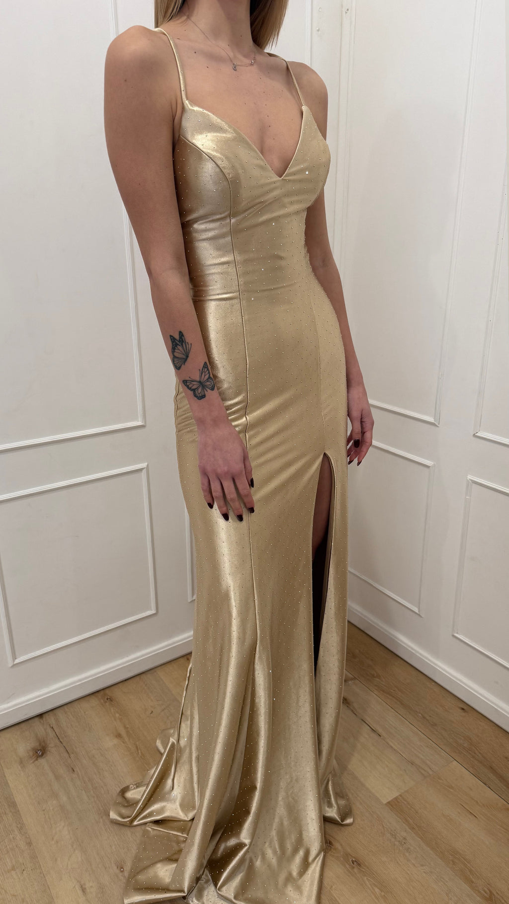 Abito lungo oro Vivien Luxury