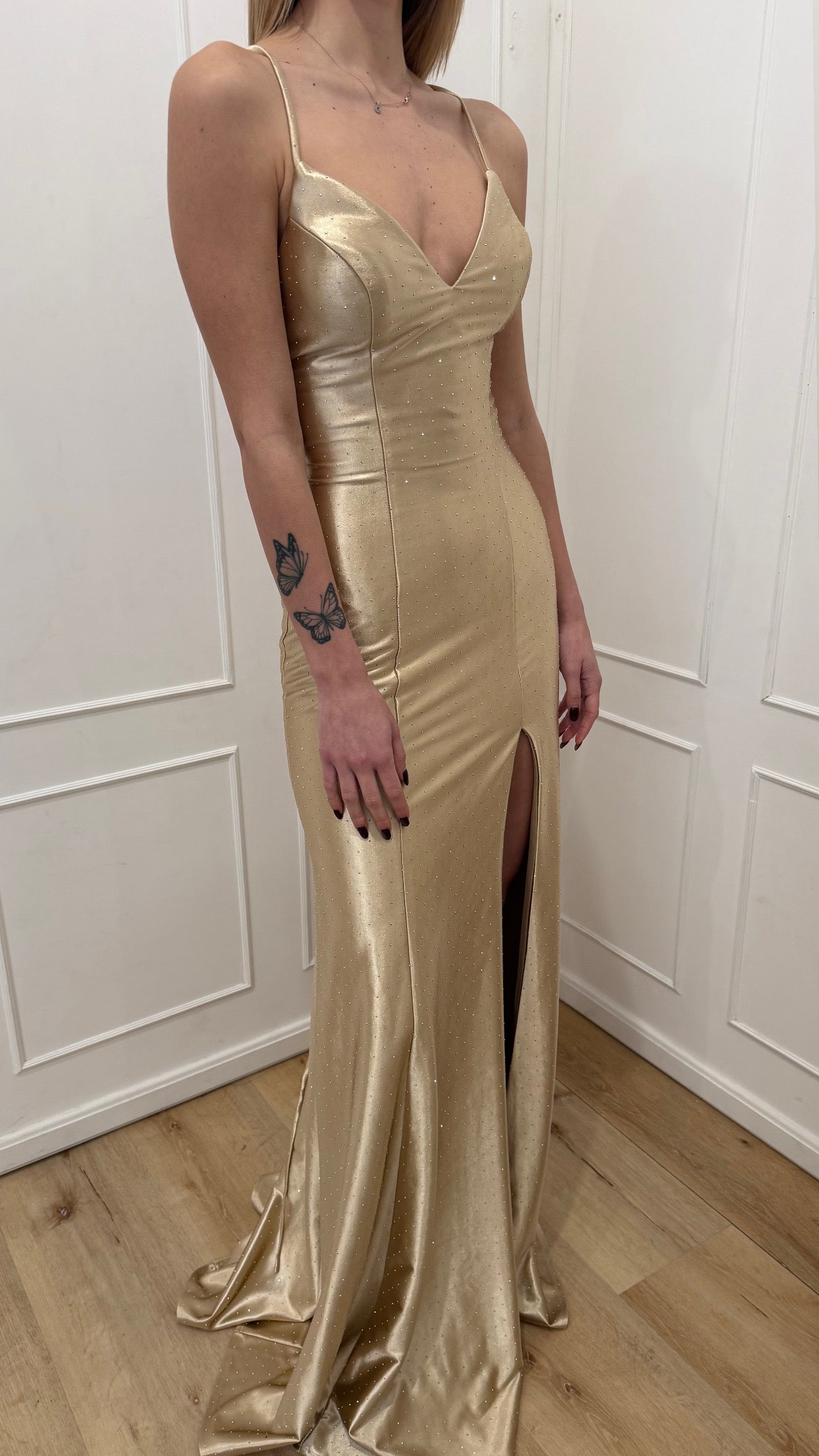 Abito lungo oro Vivien Luxury