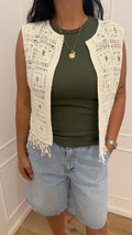 Gilet crochet panna vicolo