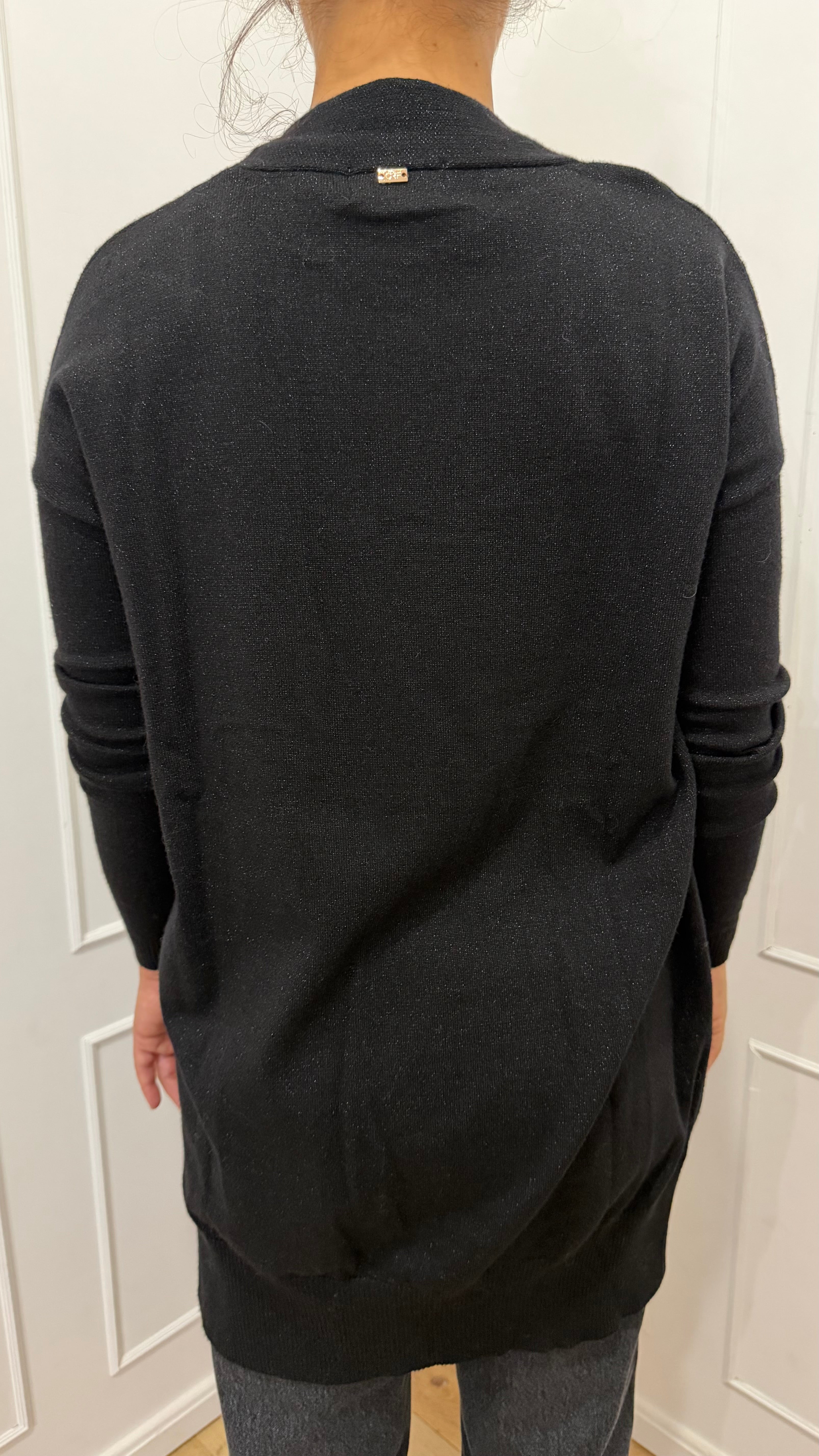 Cardigan lungo basico lurex nero Griffai