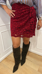Gonna pareo in pizzo bordeaux Haveone