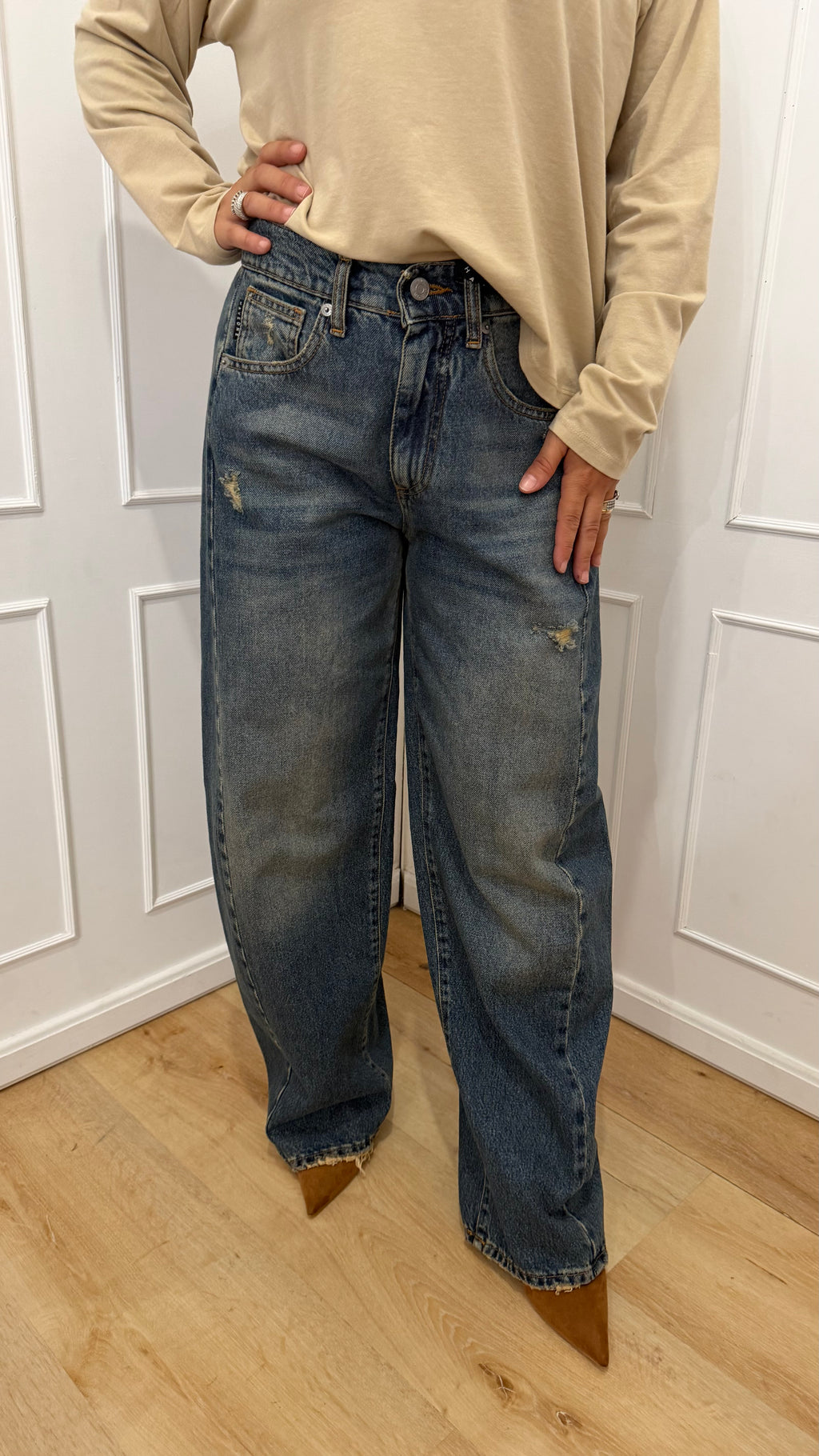 JEANS LUCY DENIM BLU CON ROTTURE HAVEONE