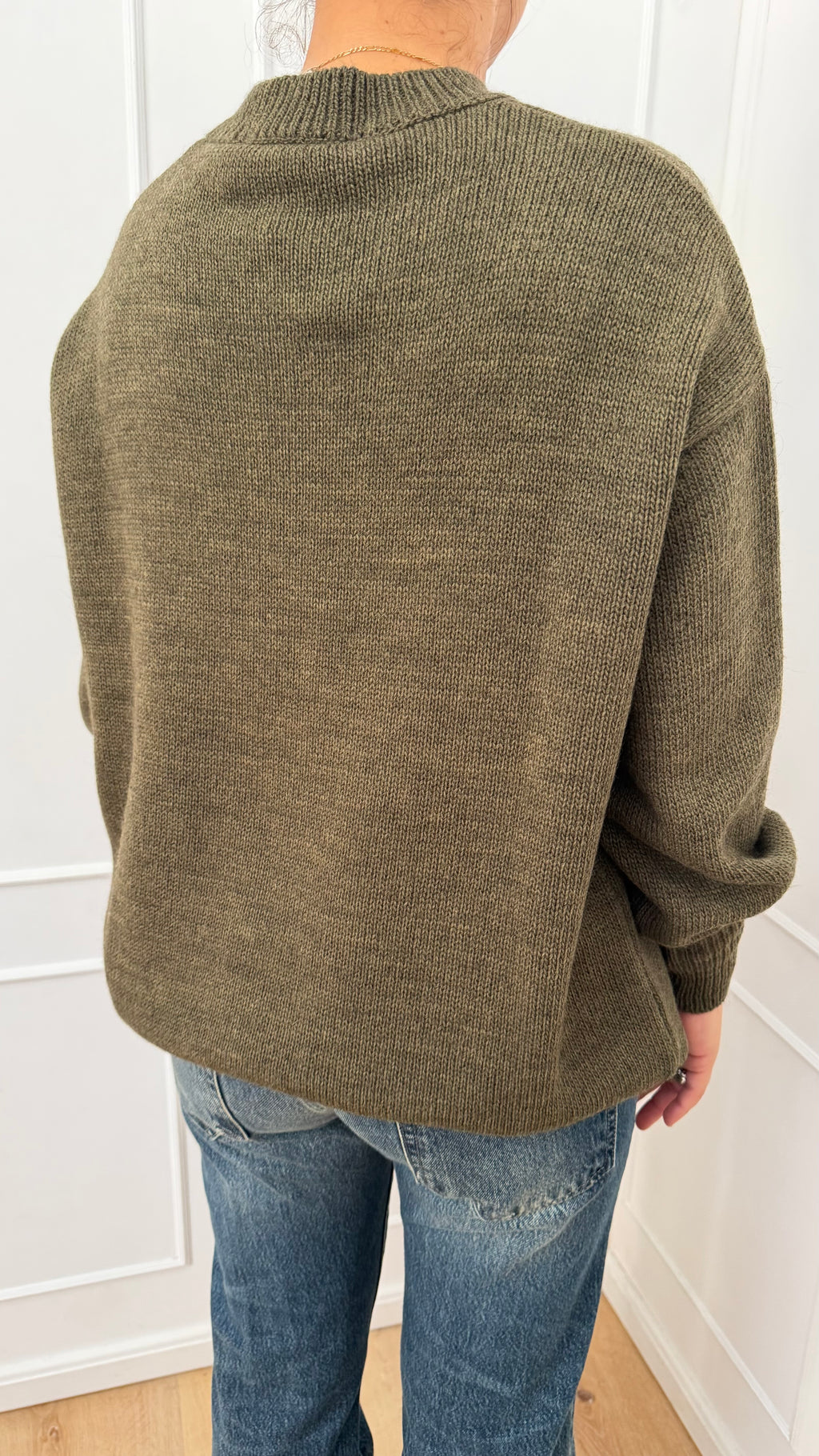 MAGLIA OVER GIROCOLLO E POLSI A SBUFFO VERDE HAVEONE
