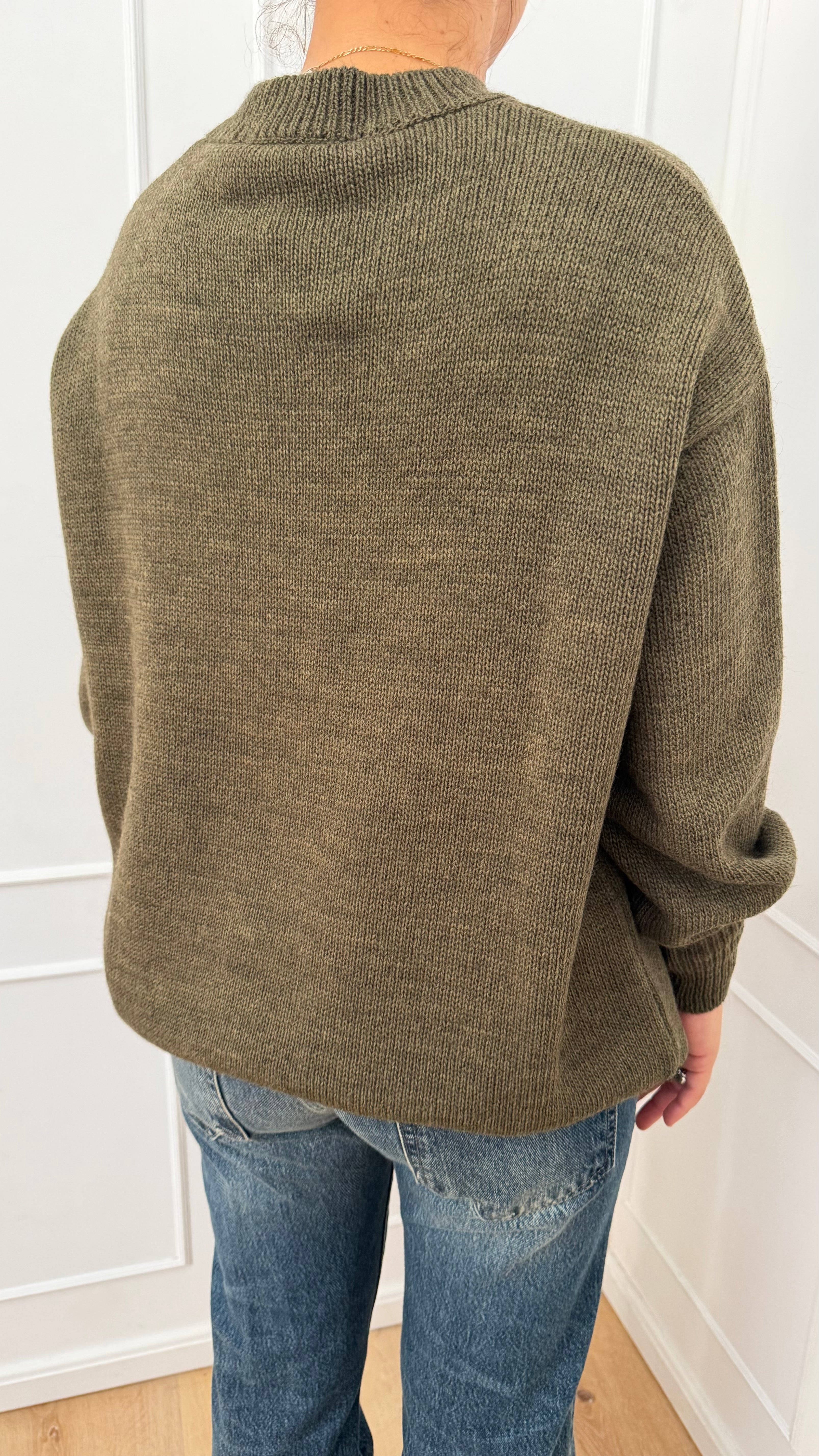 MAGLIA OVER GIROCOLLO E POLSI A SBUFFO VERDE HAVEONE