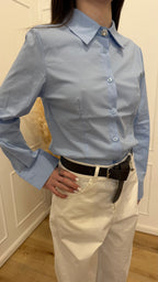 Camicia bottone gioiello celeste Susy Mix