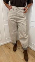 Jeans laila effettto sabbiato beige chiaro vicolo