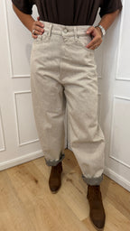 Jeans laila effettto sabbiato beige chiaro vicolo