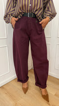 Pantalone ovetto stellina bordaux susymix