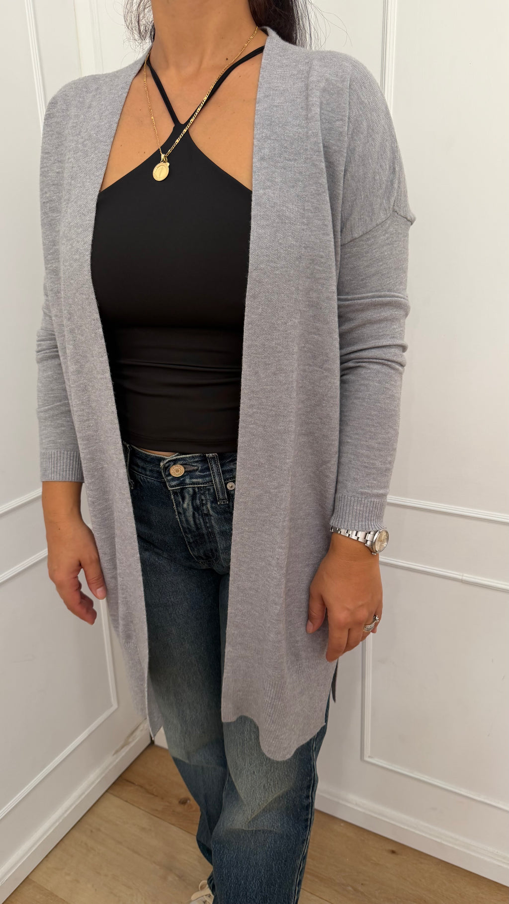 Cardigan Perla Lungo Basico Viscosa Griffai