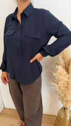 Camicia serafino blu susymix