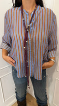 Camicia nomad con collana righe celeste Haveone