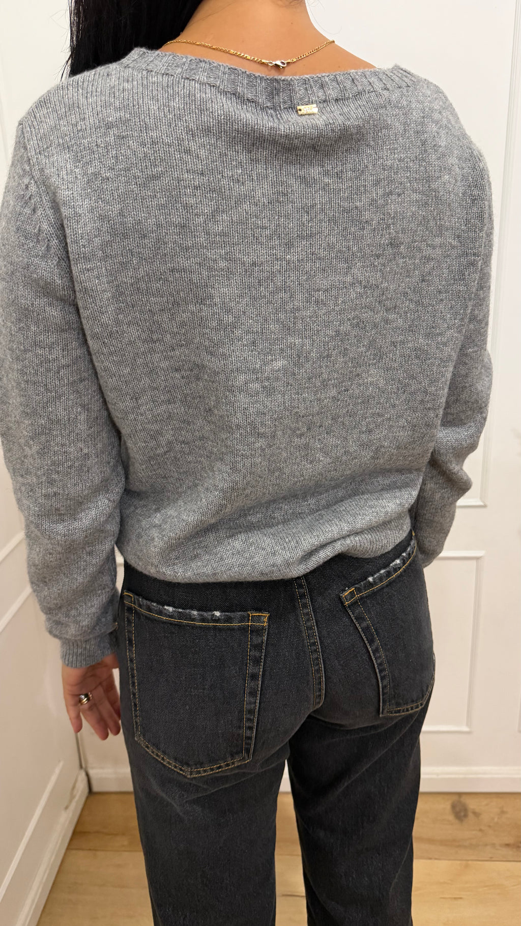 Maglia paricollo ampio cashmere grigio  griffai