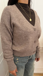 Cardigan tortora Cashmere Griffai