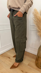 Pantalone ovetto tasconato verde militare susymix