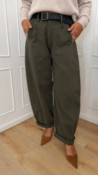 Pantalone ovetto stellina verde militare  susymix