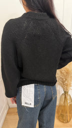 CARDIGAN BOTTONI GIOIELLO NERO - HAVEONE