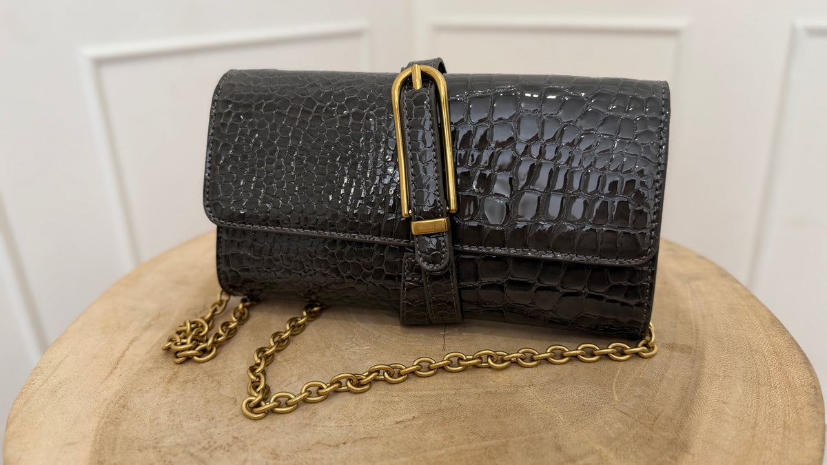 Borsa shibuya belted grigia  vicolo