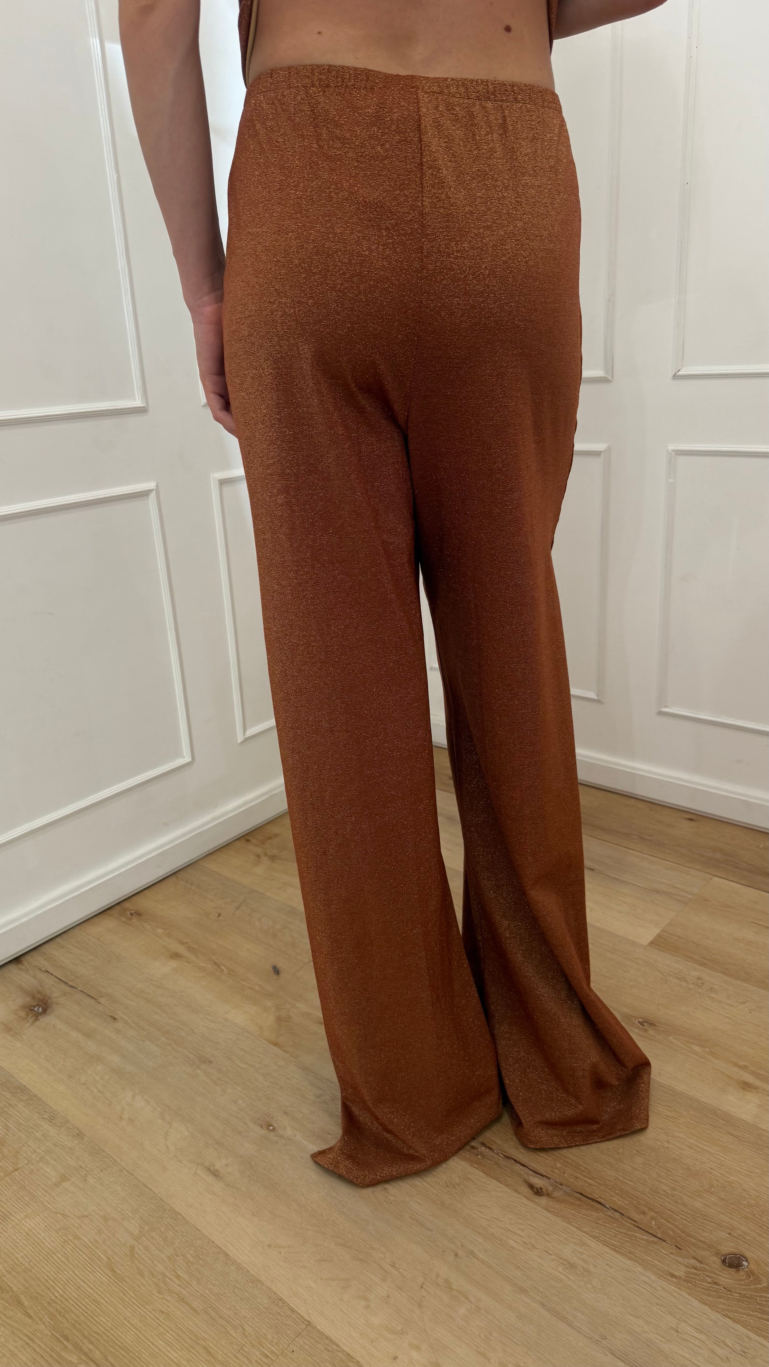 Pantalone in maglia rigata lurex Cotazur