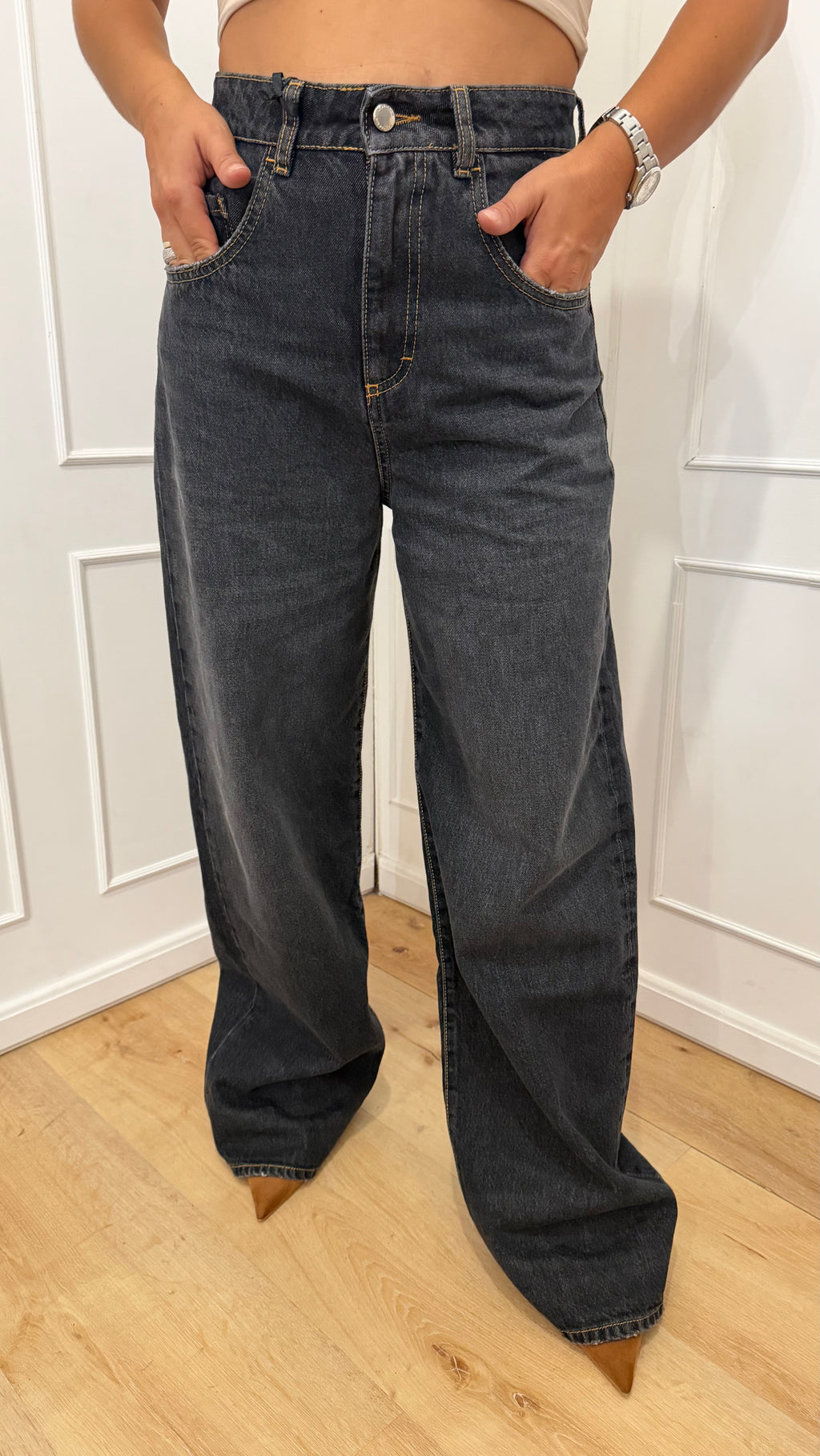 Jeans Poppy denim nero Icon Denim