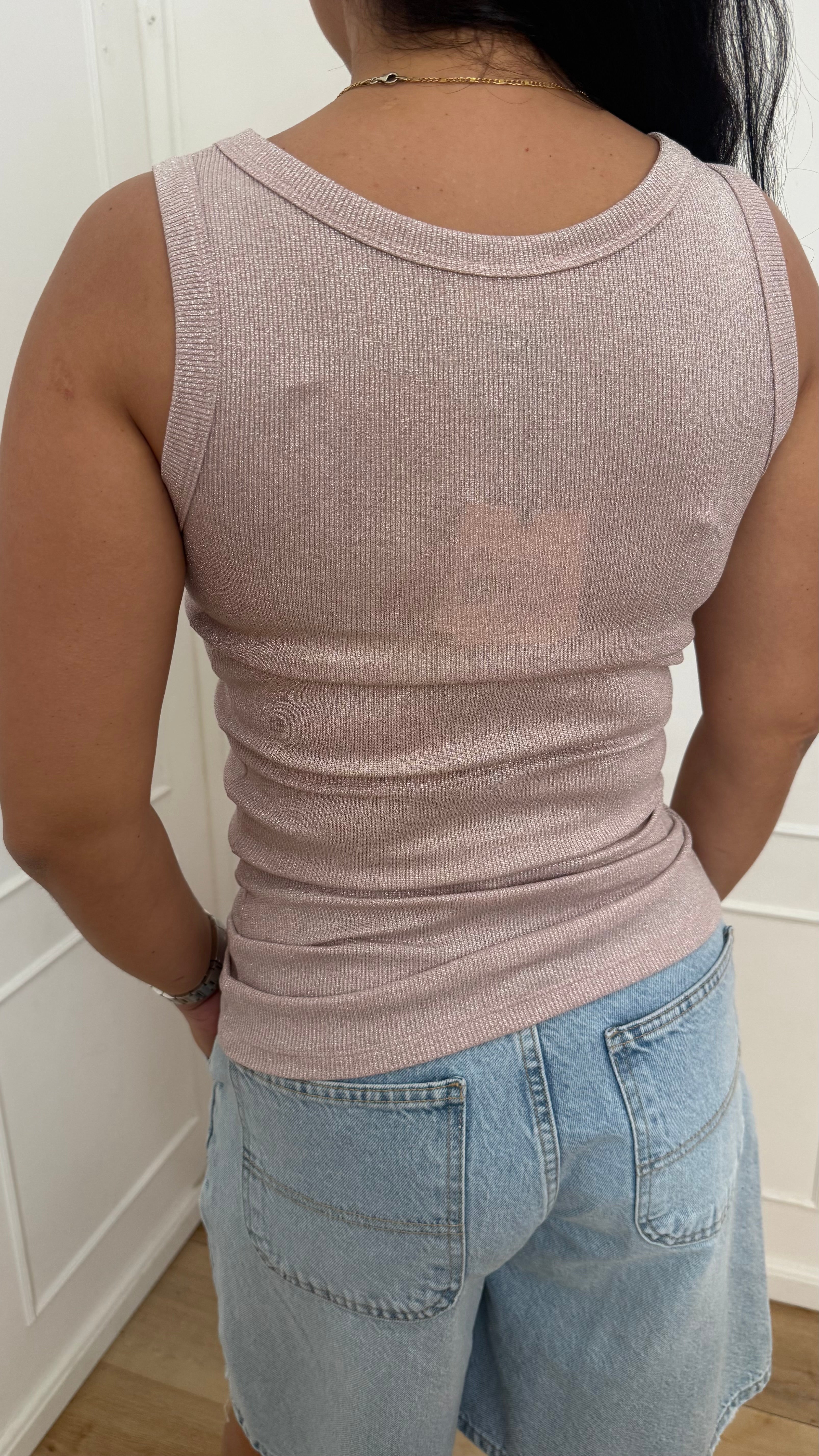 Canotta lurex rosa vicolo