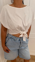CROP top nodo bianca vicolo