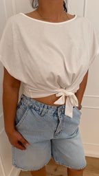 CROP top nodo bianca vicolo