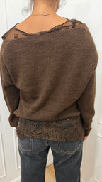 Maglia V più pizzo moro Susy Mix
