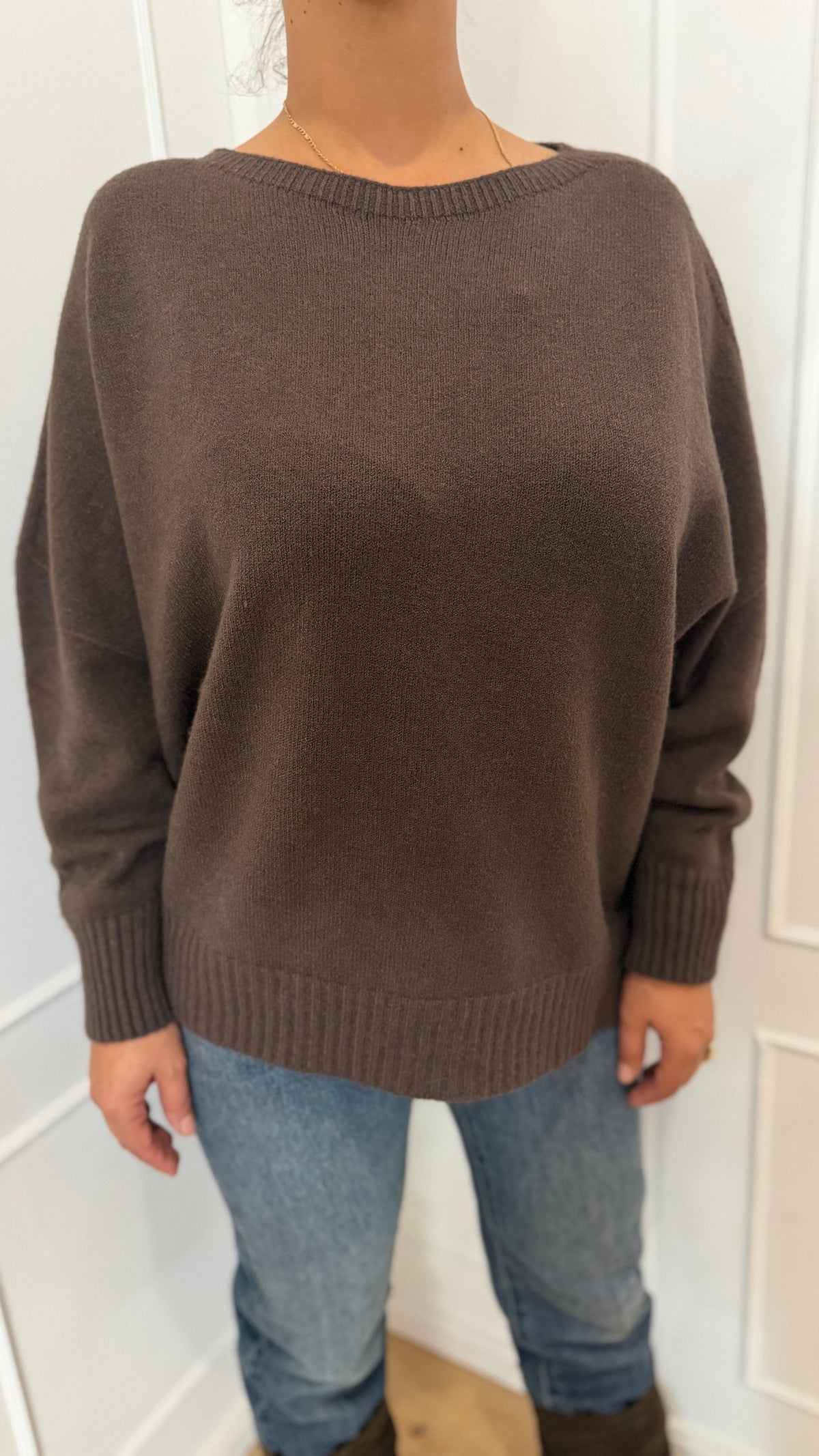 Maglia girocollo cacao Haveone