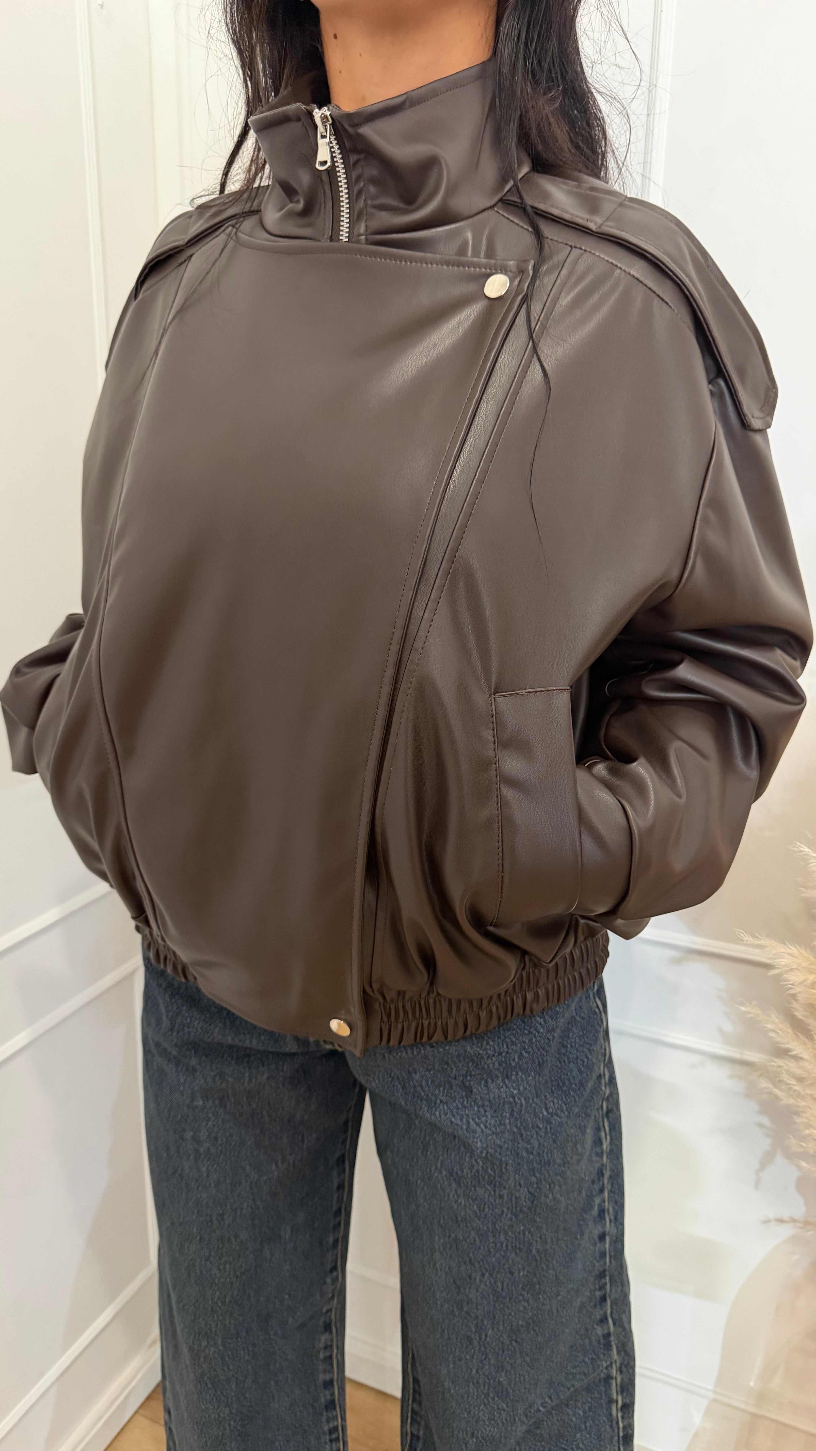 Bomber ecopelle moro Vicolo