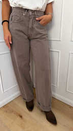 Jeans Lucy barrel in denim fango - HaveOne