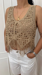 Top crochet sabbia vicolo