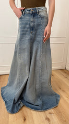 Gonna Cora Icon denim lavaggio smoke blu