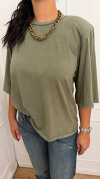 T-shirt verde con collana Susy Mix